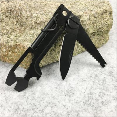 China Portable Survival Tools 10 In 1 Outdoor Multifunctional Stick Fire Stick Knife Folding Survival Camping Combination Knife EDC Key Card Tools Chain for sale