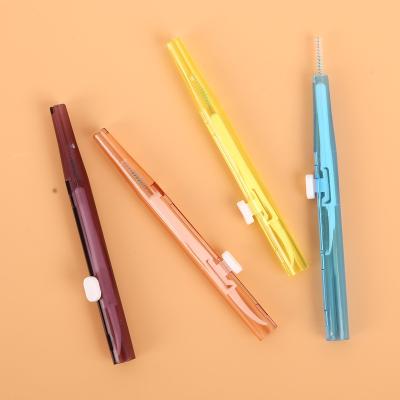 China Child Adult Natu Shape+I Oral Cleaning Push-Pull Brush Heads Oral Brush Custom Disposable Interdental Toothbrush Interdental Brush for sale