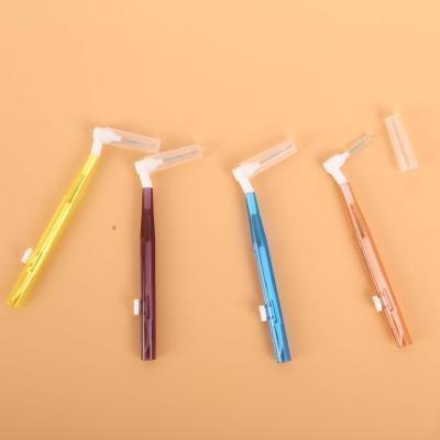 China Child Adult Natu Shape+L Oral Cleaning Push-Pull Brush Heads Interdental Brush Custom Disposable Toothbrush Interdental Brush for sale