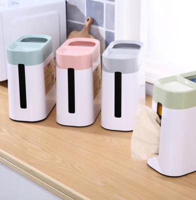 China Sustainable Creative Desktop Trash Tissue Box Household Garbage Bags Household for sale