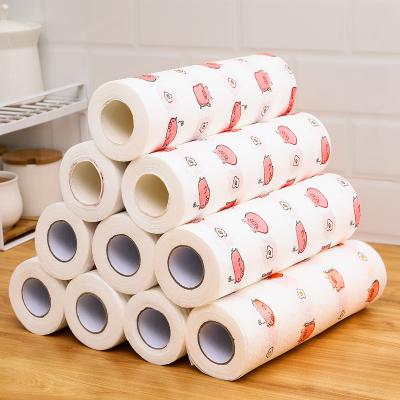 China 50Pcs/Roll Disposable Dish Towel Sustainable Kitchen Cleaning Lazy Rag Nonwoven Lint Free Dish Towel for sale