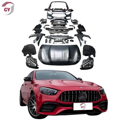 China PP W213 car bumper for Mercedes Benz W213 E class upgrade E63S AMG 1:1 bodykit fender hood tail light W213 headlights for sale