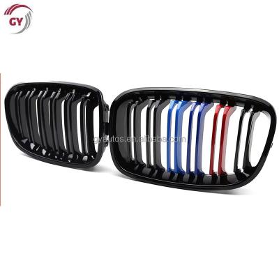 China ABS Double Triple Line Color Front Grille For BMW 2012-2014 1 Series F20 Hatchback Center Grille Car Grille for sale