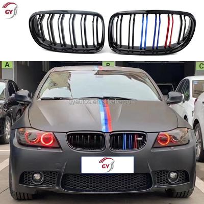 China ABS Automotive Parts For BMW 3 Series E90 325i 328i 335i 330i 2008-2011 3 Colors ABS Dual Car Front Grill Grille M Power Line for sale