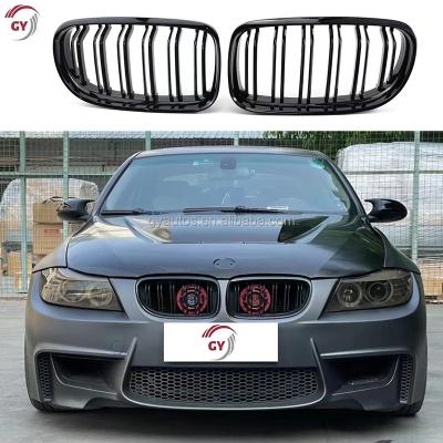 China ABS Automotive Parts For BMW 3 Series 325i 328i 335i 335xi 330i 330xi Dual Line Front Grille E90 Car Gloss Black ABS Grille for sale