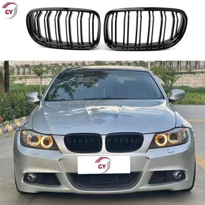 China ABS E90 Car Bumper Parts For 2008+ BMW 3 Series E90 325i 328i 335i 335xi 330i 330xi Double Gloss Black ABS Grille Front Line for sale