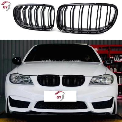 China ABS Car Parts Auto Bumper Grills For BMW 3 Series E90 LCI Gloss Black ABS Front Grille E90 Line 2008-2011 Dual Car Grille for sale