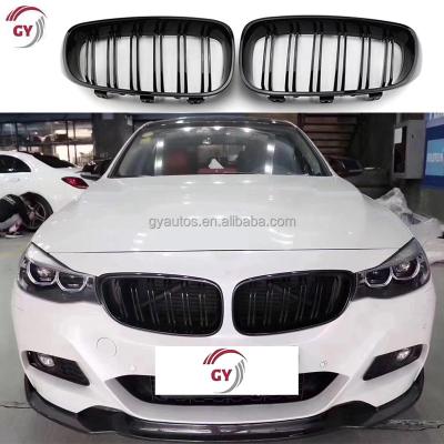 China ABS Automotive Parts Dual Slats Kidney Grill For BMW 3 Series Grill Change Touring Car f34 Granny To Black Color Front Grill 2012-2018 for sale