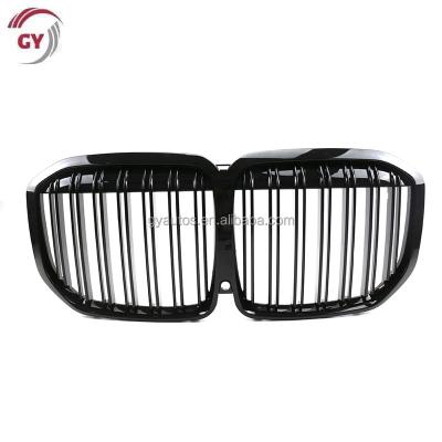 China ABS Gloss Black Dual Slat Center Grille Mesh Front Bumper Grille For BMW X7 Series G07 2019+ Replacement Racing Grill for sale