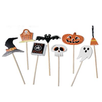 China 1set/bag Halloween Party Pumpkin Cake Design Disposable Cake Decoration Plug-in Cake Decoration Halloween Party Cake Decoration for sale