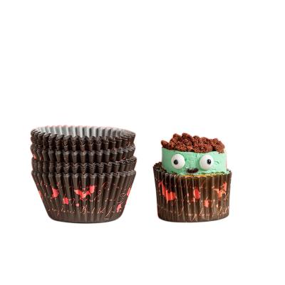 China 125pcs/bag Disposable Wholesales Low MOQ Halloween Eco-Friendly Cupcake Liners Disposable Cupcake Liners for sale