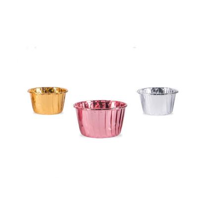 China Disposable 50 Pcs / Wholesale Disposable Bag Cupcakes With Round Lining Environmental Friendly Aluminum Cups Cake Party Decoration for sale