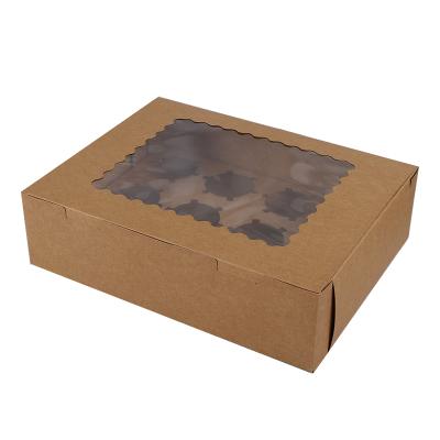 China Recycled Materials 10pcs/bag Wholesale Customize Cardboard Paper Cake Box Cupcake Box 12-Cups White Cardboard Baking Wrapping Paper BO for sale