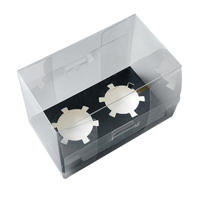 China Wholesale Recycled Materials 10pcs/bag Customize PVC Cake Box Cupcake Box Party Decoration 2-Cups Paper&Transparent Package With Insert for sale