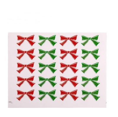 China 160pcs Waterproof Christmas Gift Decoration Label Sticker For Present Xmas Gift Name Tag Wrapping For Kids Bowknot Stickers for sale