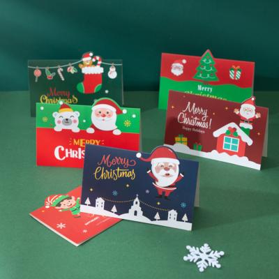 China Christmas Party Using New Card Christmas Can Be Customized Cartoon Santa Claus And Snowman Blessing Message Card Variety Of Options for sale