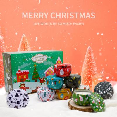 China Material: Soy Wax Christmas Scented Candle 4 Piece Gift Box Soy Wax Essential Oil Vegetable Candle for sale