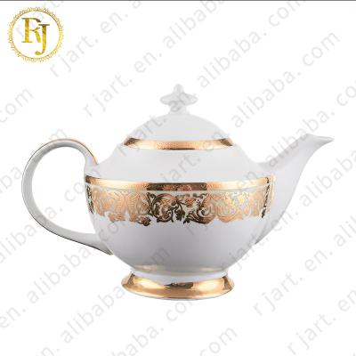 China Traditional high-end hotel villa decoration Kazak Skidki Chinni Idishlar Posuda Kazak Teapot Set Muslim Ceramic Teapot for sale