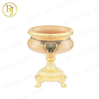 China Uzbekistan Viable Tajik Ceramic Tableware Household Fruit Dish Golden Pattern Posuda European Glass Bowl for sale