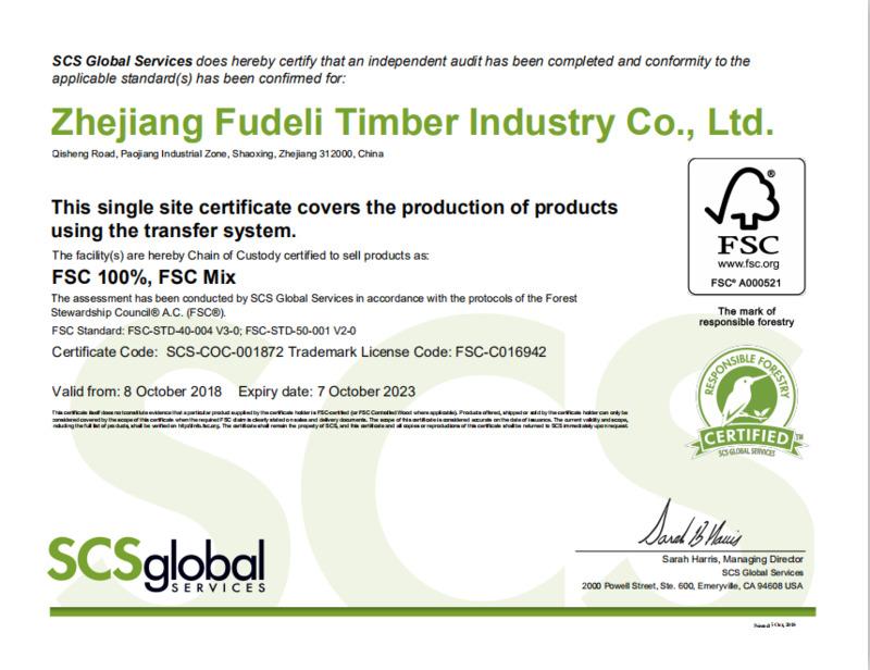 FSC - Zhejiang Fudeli Timber Industry Co., Ltd.