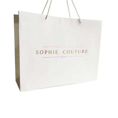 China Luxury Shopping Recyclable Paper Bag Paper Shopping Bag White Paper Shopping Bag With Logo for sale