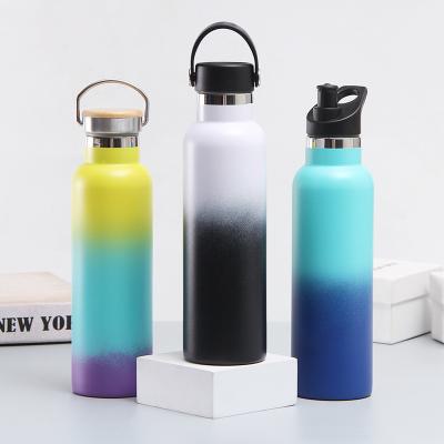 China Double Wall Gym Motivational Stainless Steel Vacuum Flask Sports Bottle Stocked Water Bottle With Logo Sleeve Box Packaging Custom Made for sale