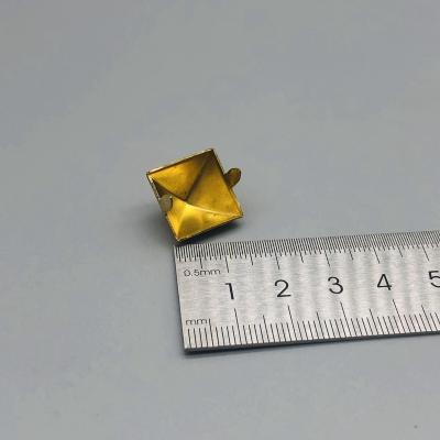 China Shape Nickel Free Copper Shiny Metal Pyramid Square Brass Rivet Studs For Leather Jacket for sale