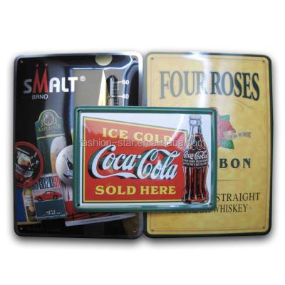 China Wholesale Custom Europe Quality 3D Embossed Flat Bent Metal Tin Cola Advertising Sign Board Retro Decor Vintage Edges for sale