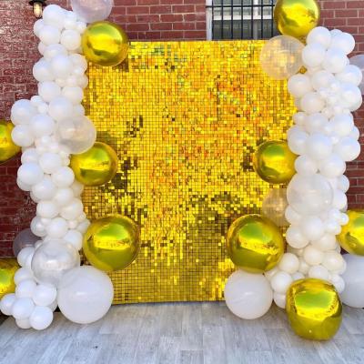 China 2021 wedding event /party hot sale 3D mirror effect sequin backdrop shimmer wall panel for wedding decoration for sale