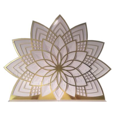 China Modern Wedding Event /party Lotus Acrylic PVC Backdrop Flower Wall Panel Wedding Decoration Event Supplies for sale