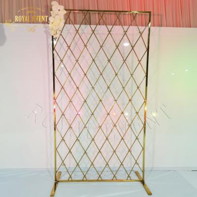 China Wedding event /party 2021 wedding backdrop design stainless steel gold arch backdrop party views for sale