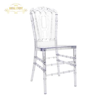 China Newest Design Modern Crystal Reception Chairs Used Banquet Clear King Throne Chair Wedding Event Decorations for sale