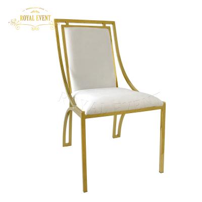 China Modern Royal Modern Stainless Steel Dining Banquet Chairs Wedding Event Chairs For Wedding for sale