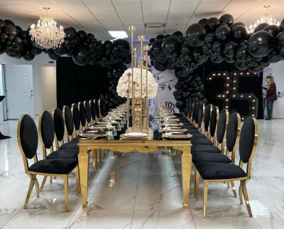 China Modern Luxury Wedding Event Furniture Stainless Steel Tables Restaurant Dining Table For Sale for sale