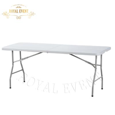 China Rectangle Modern Outdoor Plastic Table Furniture Plastic Folding Dining Tables For Event for sale