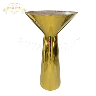 China Wedding Event Mirror Stainless Steel Dessert Table Flower Stands Bar Table Used Wedding Decoration for sale