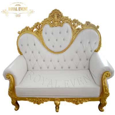 China EUROPEAN Royal Bride and Groom Banquet King Throne Chair Gold Wedding Event Chairs for sale