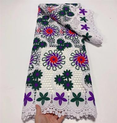 China Wholesale Viable Multi Color Cord Lace Guipure Lace Embroidery Luxury Lace Fabric for sale