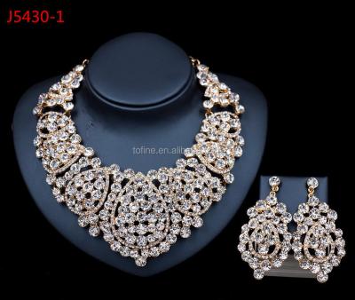 China Popular Wholesale Costume Beaded Necklace Bridal Jewelry Set For Wedding for sale