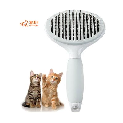 China PETCOME Viable Deshedding Pet Grooming Factory Portable White Cat Dog Brush Hair Comb Cleaning Massage for sale