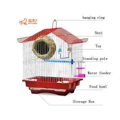 China PETCOME Lazada Steels Small Breathable Popular Fancy Travel Canary Yellow Bird Cage Carriers With Accessories For Sale for sale