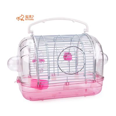 China PETCOME Breathable Wholesale Plastic Transparent Luxury Dwarf Hamster Accessories Cage for sale