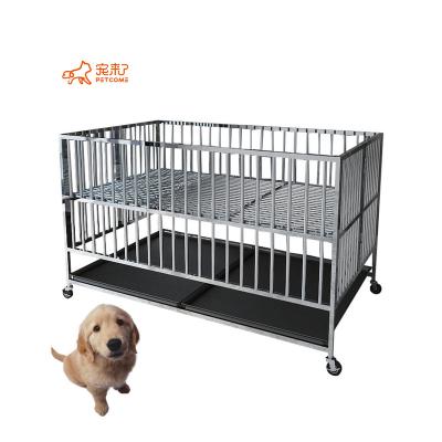 China PETCOME Factory Breathable Stainless Steel Large Pet Display Cages For Dog Running With Tray for sale