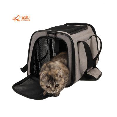 China PETCOME Manufacturer Breathable Collapsible Transportation Cat Travel Cage Dog Carrier Bag for sale