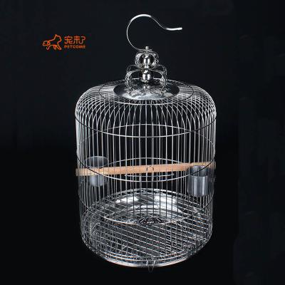 China Luxury PETCOME Manufacturers Breathable Stainless Steel Wire Around Small Decorative Hanging Birdcage House for sale