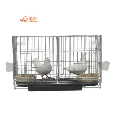 China PETCOME Large Breathable Wholesale Wire Commercial Pigeon Collapsible Stacked Bird Cage For Sale With Tray for sale