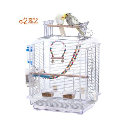 China PETCOME Breathable Manufacturers Show Love Luxury Transparent Acrylic Breeding Birdcage for sale