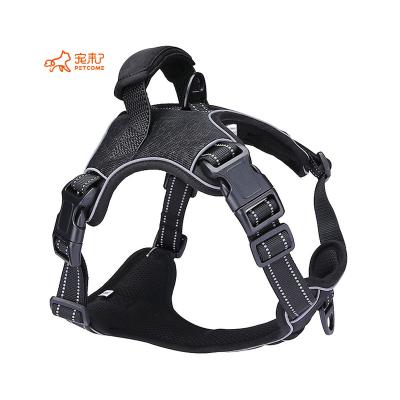 China New Luxury Cool Reflective Adjustable Heavy Duty Dog Harness From PETCOME Reflective Manufacturers for sale