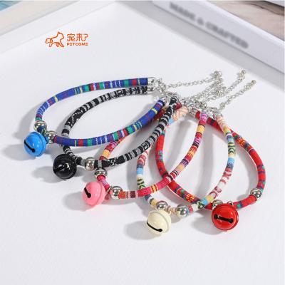 China PETCOME Manufacturers Custom Luxury Moq Pet Collar Low Personalized Cat Collar With Bell for sale