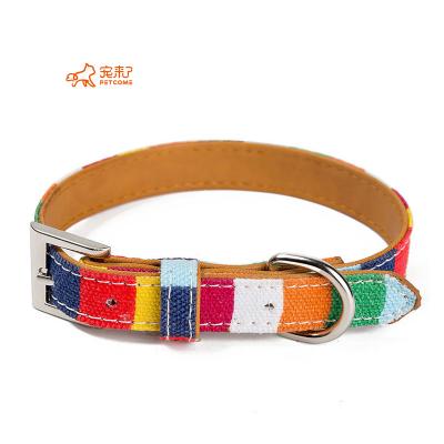 China PETCOME Amazon Popular Fashion Small Moq Custom Attractive Soft Colorful Dog Collar for sale